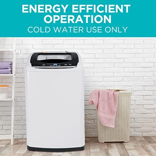 BLACK+DECKER 0.9 Cu. Ft. Portable Washer, 6.6 lb. Capacity Washing Machine for Homes & Apartments, 5 Wash Cycles, Quick Connect Sink Adapter and Drain Hose Included, Transparent Lid, BPWM09W, White - Image 4