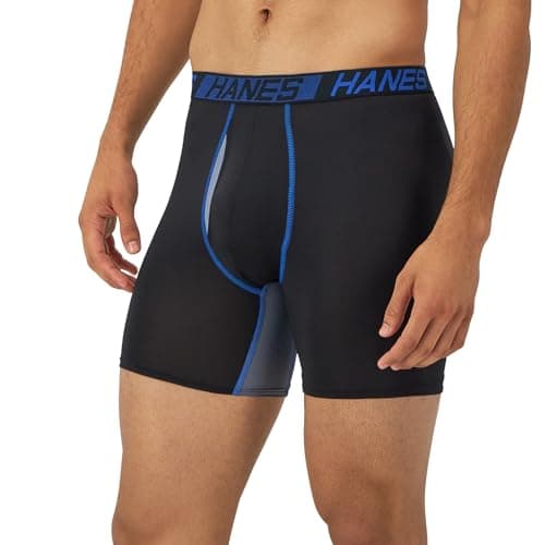 Hanes Men's X-Temp Total Support Pouch Boxer Brief, Anti-Chafing, Moisture-Wicking Underwear, Multi-Pack, Black, X-Large - Image 6