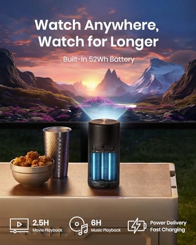 NEBULA Capsule 3 Laser Projector, Upgraded with Google TV and Official Netflix, Mini Smart TV Projector with Wi-Fi, Outdoor Portable Projector, Dolby Digital, 120-Inch Screen, 2.5H Built-In Battery - Image 4
