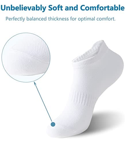 Irisbear Ankle Socks for Women Running Athletic Low Cut Tab Sports No Show Socks 6-Pairs White/Black/Gray - Image 5