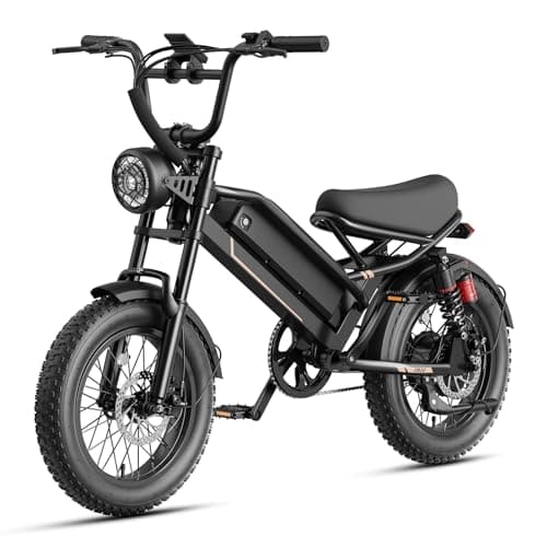 Jasion YR16 Electric Bike for Adults Teens, Peak 1000W Motor & 600WH Battery Electric Bicycle, 55 Miles Off-Road Dirt Bike, 16"*4 Fat Tire Moped Style Ebike with Cruise Control & Dual Suspension