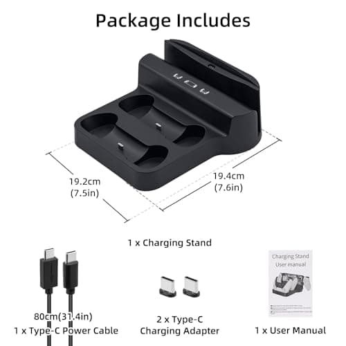 Mcbazel Charging Station for PlayStation Portal Remote Player and PS5 Controllers with LED Light and Charging Cable, Charging Dock Stand Base Holder Accessories for PS5 Portal Console - Black - Image 9