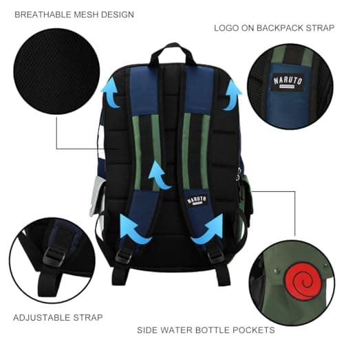 Naruto Anime Cartoon Kakashi Character Cosplay Laptop Backpack - Image 6
