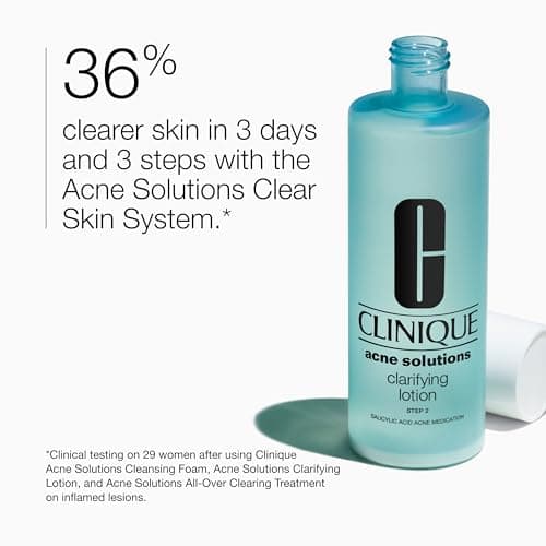 Clinique Acne Solutions Clarifying Lotion Exfoliating Facial Toner With Salicylic Acid | Reduces Oil + Unclogs Pores, 6.7 Fl Oz - Image 2