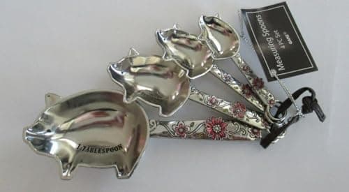 4-Piece Measuring Spoons Set Pigs with Flowers - Image 4