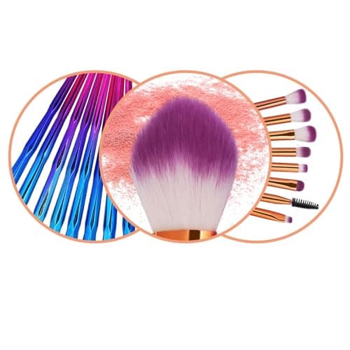 KOLIGHT Pack of 20pcs Cosmetic Eye Shadow Sponge Eyeliner Eyebrow Lip Nose Foundation Powder Makeup Brushes Sets (purple) - Image 3