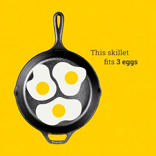 Lodge 10.25 Inch Cast Iron Skillet – Pre-Seasoned Frying Pan with Teardrop Handle – Oven, Stovetop, Grill & Campfire Use – Made in USA – Durable, Non-Toxic, Even-Heating Cookware – Black - Image 3