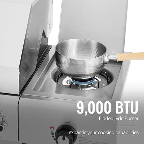 Royal Gourmet GA5401T 5 Burner Propane Gas Grill with Side Burner and Sear Burner, Stainless Steel Gas BBQ Grill with 61,000 BTUs Output for Barbecue Grilling & Backyard Cooking, Silver - Image 5