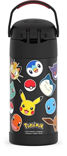 THERMOS FUNTAINER Water Bottle with Straw - 12 Ounce - Kids Stainless Steel Vacuum Insulated Water Bottle with Lid, Pokémon - Image 4