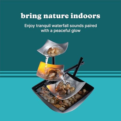 Homedics Tabletop Water Fountain, Home Décor Soothing Sound Machine - Automatic Pump, Deep Basin & Natural River Rocks. Indoor Zen Relaxation for Office, Living Room, or Bedroom, 8.25” Tall - Image 5