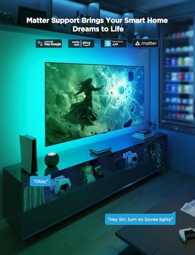 Govee HDMI 2.1 Sync Box 2, AI Sync Box with TV Backlight, Supports 8K@60Hz, 4K@144Hz, VRR and ALLM, Works with Matter and Alexa, RGBIC LED Light Strip for 75-85 inch TVs, 75 LEDs/m - Image 7