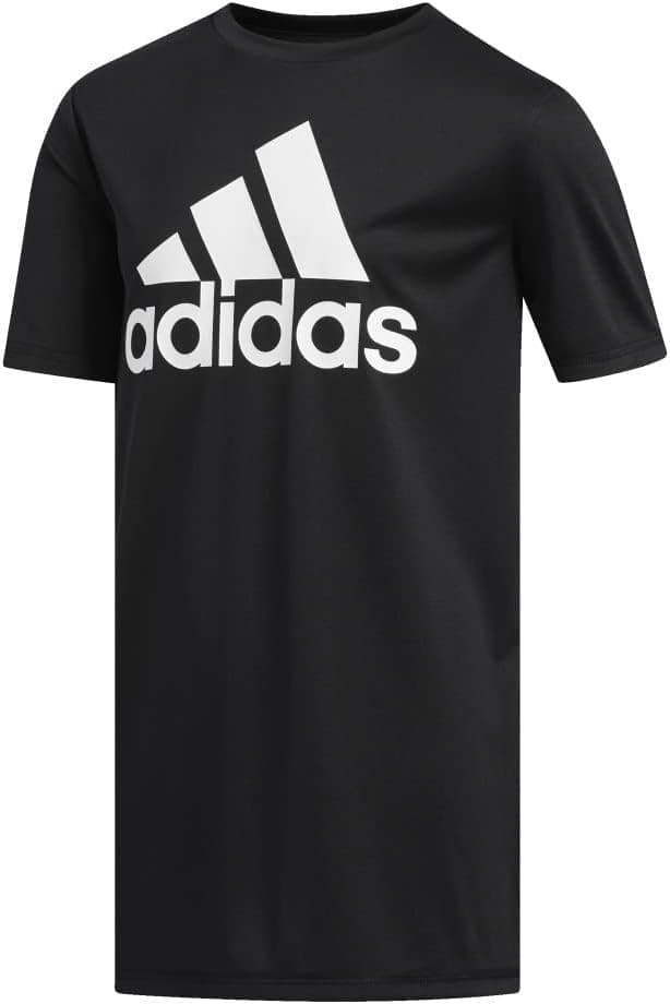 adidas Boys' Stay Dry Climalite Short Sleeve T-Shirt Standard Medium Black - Image 2
