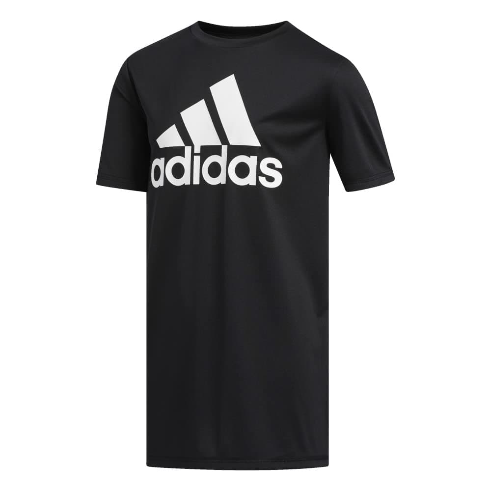 adidas Boys' Stay Dry Climalite Short Sleeve T-Shirt Standard Medium Black