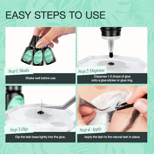LASHVIEW Eyelash Extensions Glue, 0.3 Sec Fast Drying Retention 6-8 Weeks Black Adhesive Professional Sensitive Waterproof Glue 5ml /0.17 fl.oz FH01 - Image 6