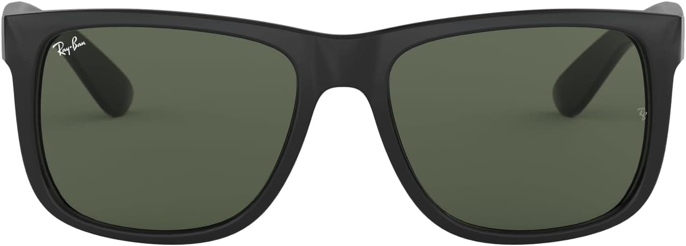 Ray-Ban RB4165 Justin Rectangular Sunglasses Black/Dark Green 55 mm - Image 2