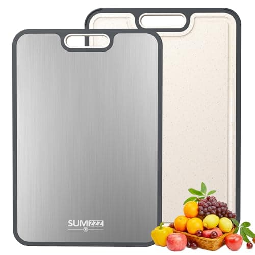 Titanium Cutting Board for Kitchen, Cutting Board Double Sided Food Grade, Pure Titanium and Wheat Straw PP, Easy to Clean Large Size 16”×11”