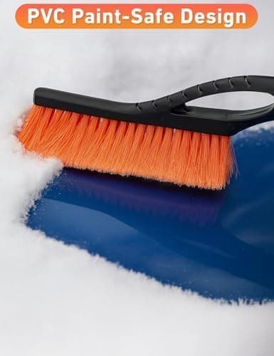 EcoNour 27" Aluminum Ice Scrapers for Car Windshield | Car Snow Scraper Window and Snow Brush with Ergonomic Foam Grip Winter Accessories (Orange) Orange 27" - Image 7
