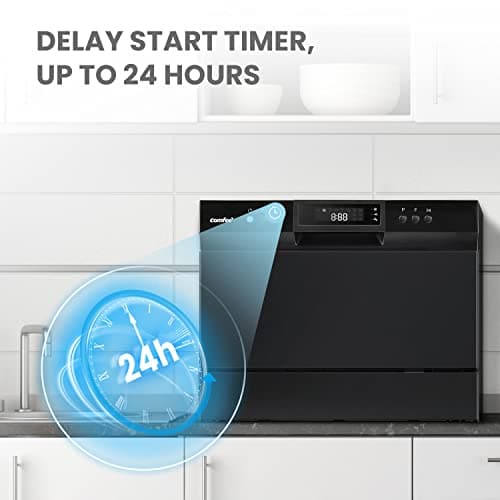 COMFEE’ Countertop Dishwasher, Energy Star Portable Dishwasher, 6 Place Settings & 8 Washing Programs, Speed, Baby-Care, ECO& Glass, Dish Washer for Dorm, RV& Apartment, Black - Image 7