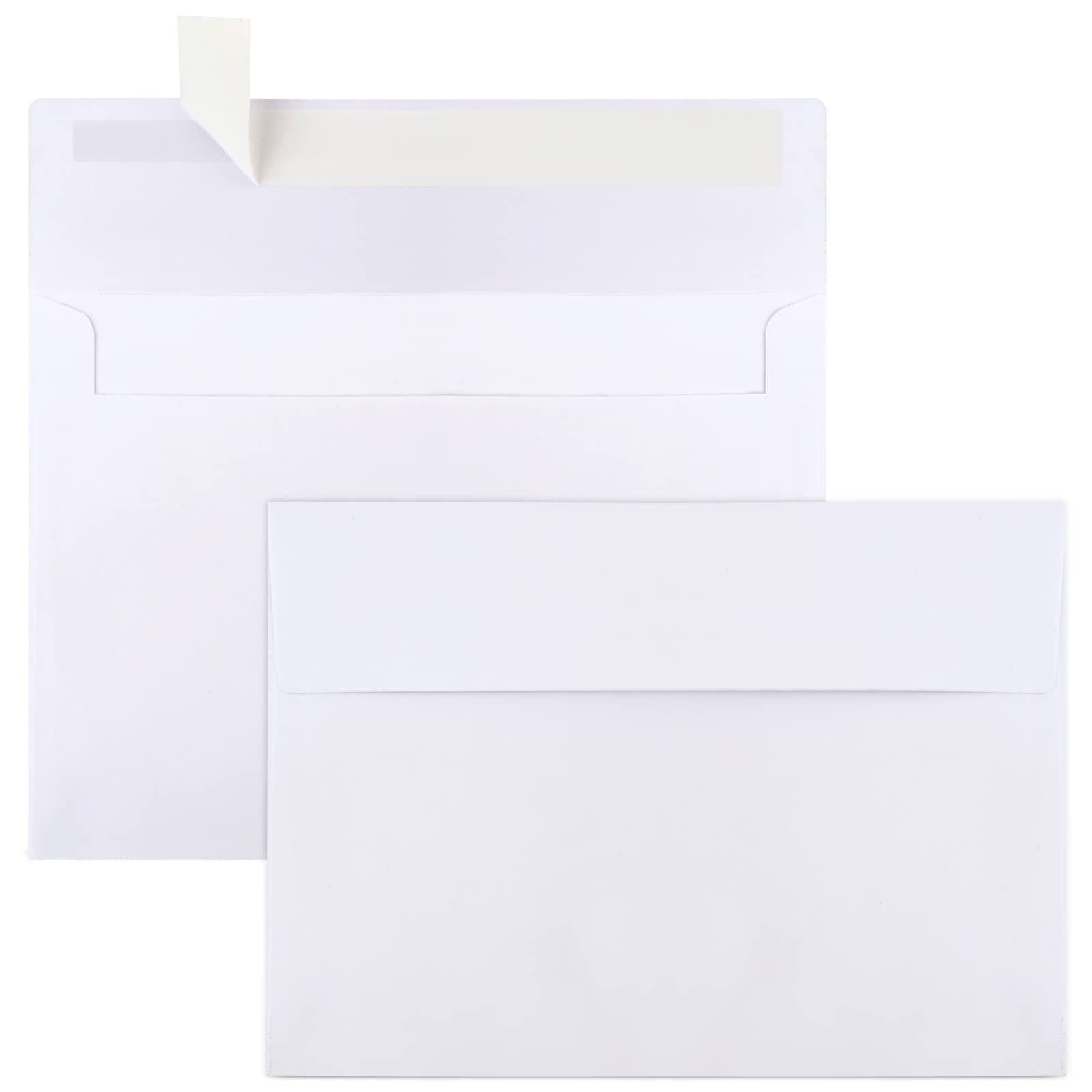 50 Packs 5x7 Envelopes, White A7 5x7 Envelopes for Invitations, Printable, Self Seal for Weddings, Photos, Postcards, Greeting Cards, Mailing White A7 (5.25x7.25in)