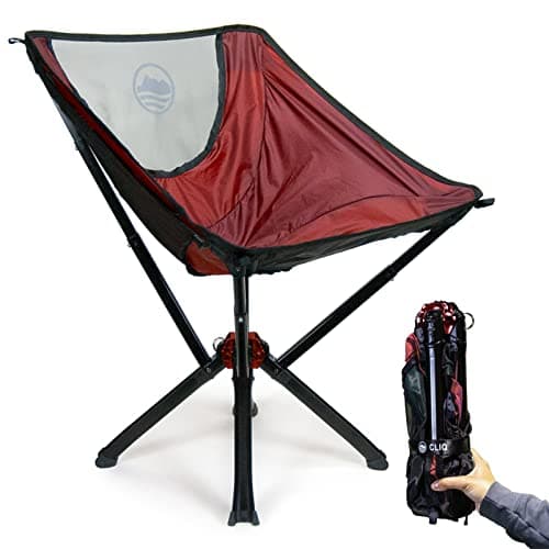 CLIQ Portable Chair - Lightweight Folding Chair for Camping - Supports 300 Lbs - Perfect for Outdoor Adventures - Black, Red (2Pack) - Image 3