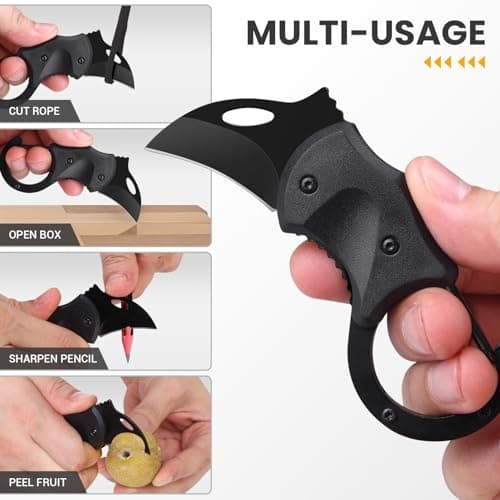 FUNBRO Small Pocket Knife Gift for Men, Keychain Box Cutter with 1.34inch Blade, Mini Folding Knives EDC Gadgets for Everyday Carry, Stocking Stuffers Gift for Adults Men Him - Image 3