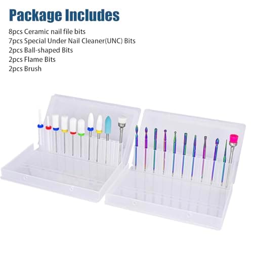 Depvko 21pcs Nail Drill Bits Sets, 3/32 Inch Cuticle Electric Nail File and Ceramic Acrylic Gel Nail Bit Kit, Acrylic Nail Art Tools, Carbide Remover Bits for Manicure Pedicure, Home Salon - Image 7