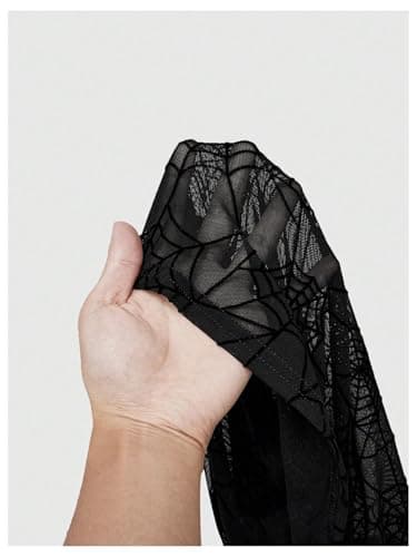 Verdusa Women's Y2k Gothic Goth Halter Top Mesh Sheer Backless Crop Tops Emo Grunge Witchy Clothes Halloween Costumes Black Large - Image 5