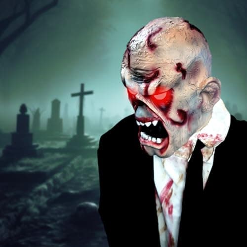 Haunted Hill Farm Damien by Tekky, Battery-Operated, Motion and Sound Activated Animatronic Zombie with Sound Effects and Lights for Indoor or Covered Outdoor Creepy Halloween Decoration - Image 3