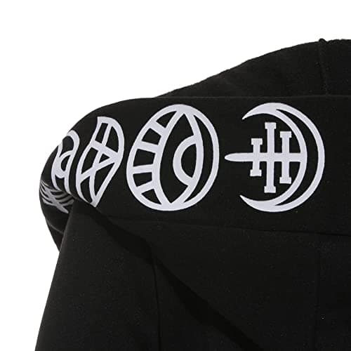 diffstyle Women Moon Gothic Witchcraft Punk Vintage Casual Long Hoodies Top Sweatshirt (2XL) Black - Image 4