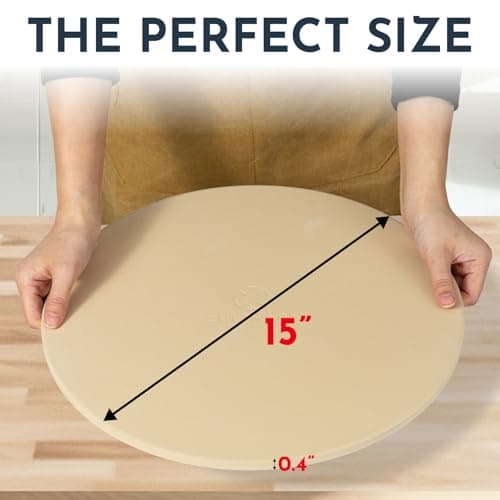 Culinary Couture 15 inch Round Pizza Stone for Oven - Large Pizza Stone for Grill, Cordierite Stones for Bread, Calzone, Cookies - Pizza Making Kit - Image 4