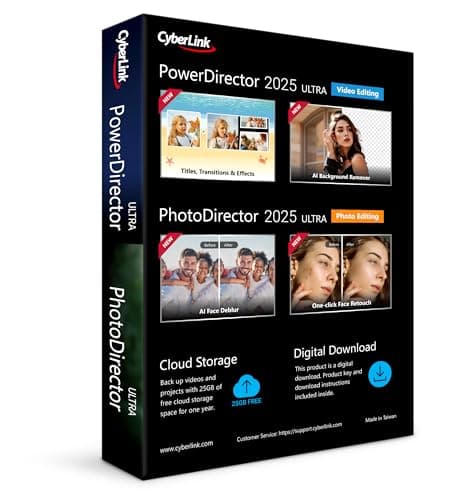 CyberLink PowerDirector and PhotoDirector 2025 Ultra | Easy AI Video Editing & AI Photo Editing Software for Windows | Slideshow Maker | Screen Recorder | Box with Download Code - Image 2