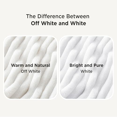 Bedsure GentleSoft White Throw Blanket for Couch - Cozy Blanket for Women, Cute Fleece Throws for Girls Sofa Couch Cover, Birthday Gifts for Women, Room Fall Halloween Decor, Off White, 50x60 Inches - Image 7