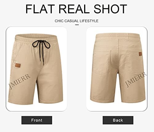 JMIERR Mens Athletic Shorts Casual Cotton Drawstring Summer Beach Twill Chino Dress Golf Travel Essentials Workout Gym Running Basketball Shorts, L, S1 Khaki 2 - Image 8