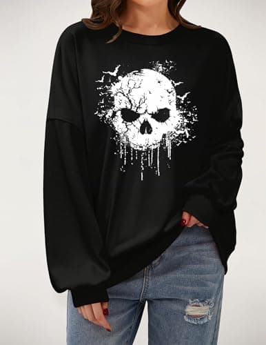 Zeagoo Women's Halloween Sweatshirts Long Sleeve Pullover Tops Gothic Fall Y2K Clothes 2024 - Image 3