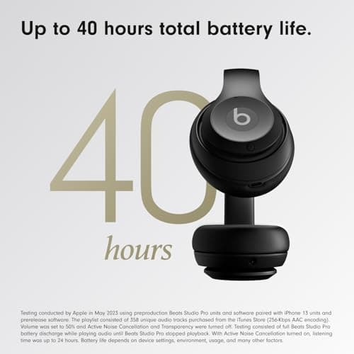 Beats Studio Pro - Wireless Bluetooth Noise Cancelling Headphones - Personalized Spatial Audio, USB-C Lossless Audio, Apple & Android Compatibility, Up to 40 Hours Battery Life - Black - Image 4