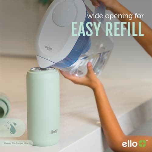Ello Cooper 22oz Stainless Steel Water Bottle with Straw and Carry Handle, Double Walled and Vacuum Insulated Metal, Leak Proof Locking Lid with Soft Silicone Spout, Reusable, BPA Free, Lilac - Image 9