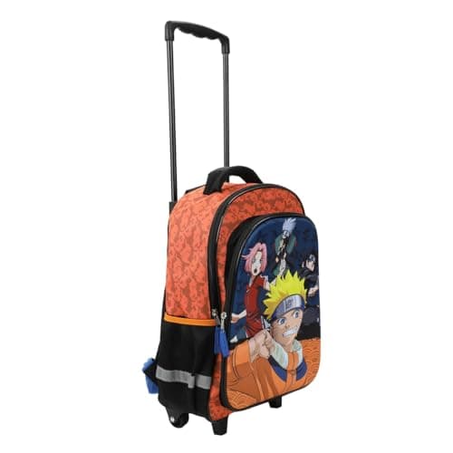 Naruto Anime Characters Youth 16" Orange Rolling Backpack - Image 2