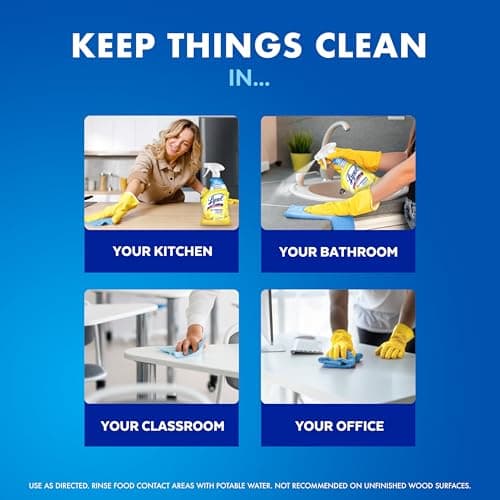 Lysol All Purpose Cleaner Spray, Multi-Purpose Disinfecting Spray, Kitchen & Bathroom Cleaner, Lemon Breeze Scent, 32 Fl Oz - Image 3