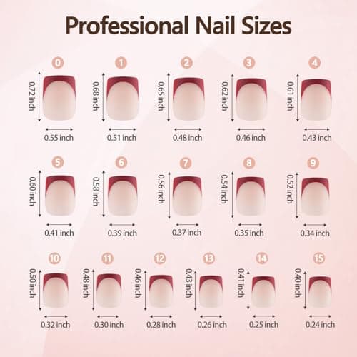 Misssix XBASICTIPS French Tip Press On Nails, 150 Pcs Short Square French Gel Nail Tips, Soft Gel Soak Off Pre-shaped No File Need Fake Nails for Nail Art DIY 15 Sizes - Image 6