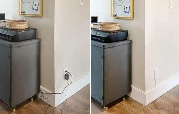 Sleek Socket Original & Patented Flat Ultra-Thin Outlet Concealer with Extension Cord Kit, Multi Outlets Power Strip, Ideal for Home Improvement, Hide Bulky and Messy Cords, 3ft 3ft - Single Cord Standard Outlet - Image 7