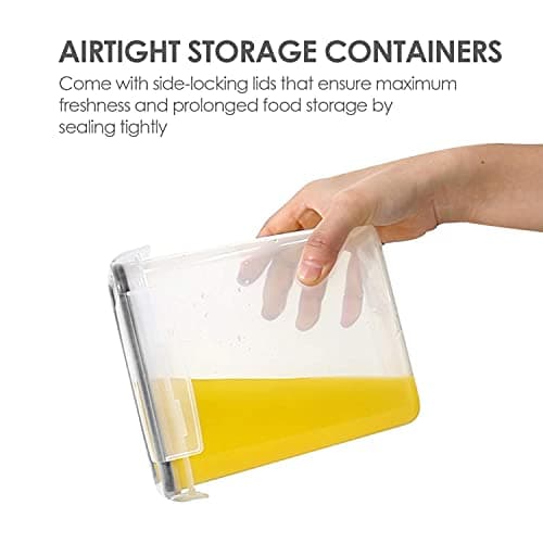 Airtight Food Storage Containers with Lids, Vtopmart 24 pcs Plastic Kitchen and Pantry Organization Canisters for Cereal, Dry Food, Flour and Sugar, BPA Free, Includes 24 Labels，Black - Image 3