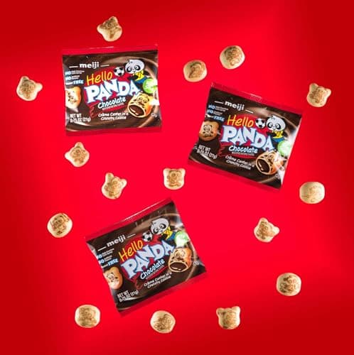 Meiji Hello Panda Cookies, Chocolate Crème Filled - 32 Count, 0.75oz Packages - Bite Sized Cookies with Fun Panda Sports - Image 5