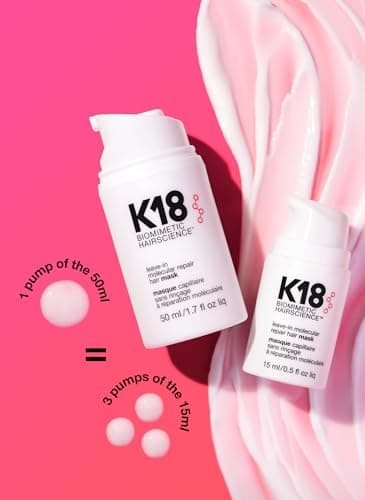 K18 Mini Leave-In Molecular Hair Mask, Repairs Dry or Damaged Hair, Reverse Hair Damage from Bleach, Color, Chemical Services & Heat - Image 7