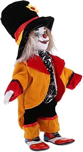 Taotenish Clown Doll Porcelain Clown Model Porcelain Doll Circus Props Delicate Arts Crafts for Home Decoration Desk Ornaments 18cm - Image 4