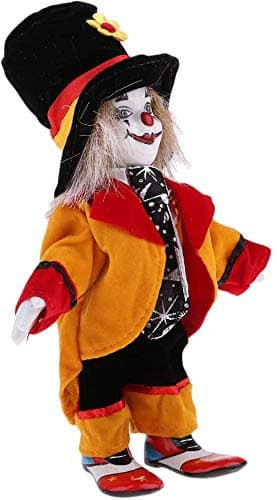 Taotenish Clown Doll Porcelain Clown Model Porcelain Doll Circus Props Delicate Arts Crafts for Home Decoration Desk Ornaments 18cm - Image 3