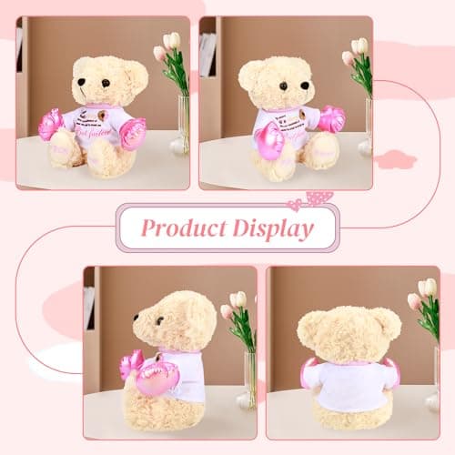 Breast Cancer Awareness Stuffed Bear Plush – 8" Fuck Cancer Teddy Bear Stuffed Animal Toy with Pink Boxing Gloves, Breast Cancer Comfort Gifts for Women, Inspirational Gift For Cancer Warrior Fighter - Image 4