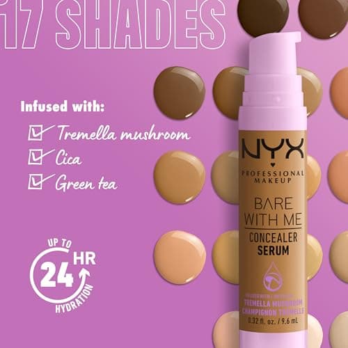 NYX PROFESSIONAL MAKEUP Bare With Me Concealer Serum, Concealer Makeup For Up To 24Hr Hydration - Vanilla - Image 5