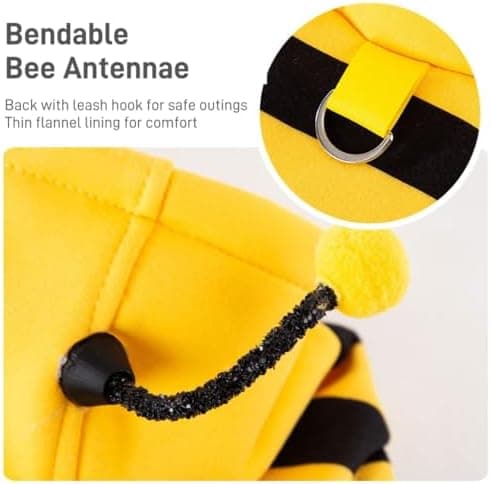 Amazon.com : Selena Cat Bee Antennae Costume Hoodies Cute Bee Stripes Dog Kitten Puppy Pet Apparel (Medium,Yellow&Black) : Pet Supplies - Image 7