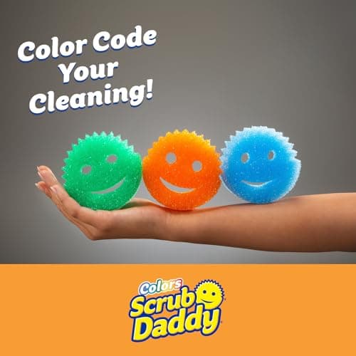 Scrub Daddy Color Sponges - Scratch-Free Multipurpose Dish Sponges for Kitchen, Bathroom & Household Cleaning - Made with BPA-Free Polymer Foam (3 Count) - Image 2