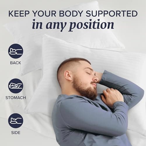 Beckham Hotel Collection Bed Pillows Standard/Queen Size Set of 2 - Original Down Alternative Pillow for Sleeping - Bedding for Back, Stomach or Side Sleepers - Image 8